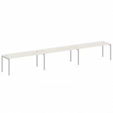 Metal System Quattro Рабочая станция на 3 места на П-образном м/к 40БП.СМ-3.5 Дуб Наварра/Металл Сер