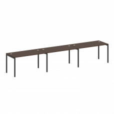 Metal System Quattro Рабочая станция на 3 места на П-образном м/к 40БП.СМ-3.3 Венге Цаво/Металл Антр