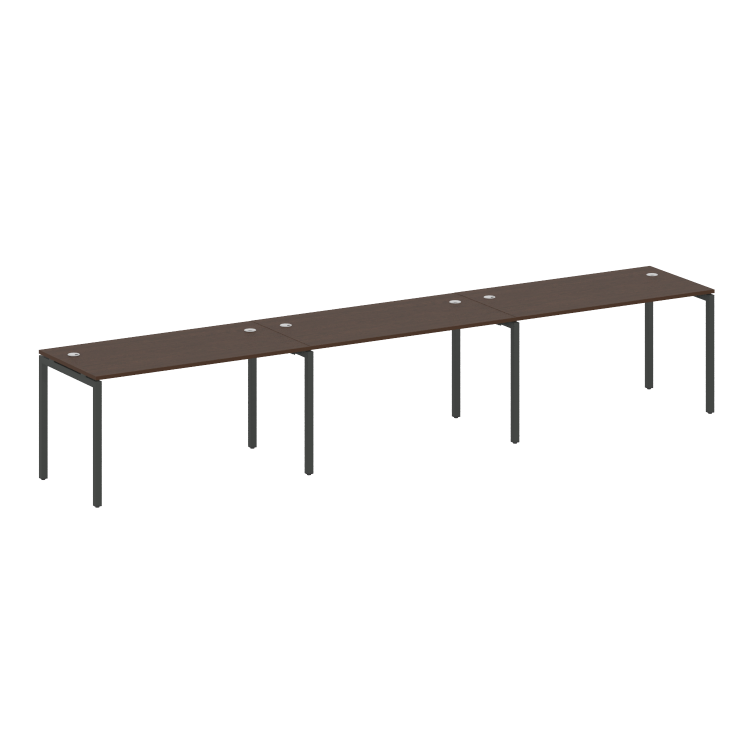 Metal System Quattro Рабочая станция на 3 места на П-образном м/к 40БП.СМ-3.3 Венге Цаво/Металл Антр