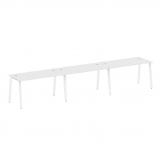 Metal System Рабочая станция на 3 места на А-образном м/к БА.СМ-3.3 Белый/Металл Белый 4200*720*750