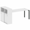 Metal System Quattro Стол письменный с шкафом-купе на П-образном м/к 50БП.РС-СШК-3.5 Т Белый/Металл