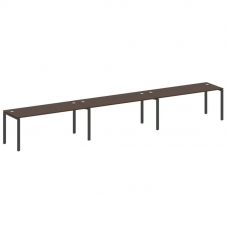 Metal System Рабочая станция на 3 места на П-образном м/к БП.СМ-3.5 Венге Цаво/Металл Антрацит 5400*