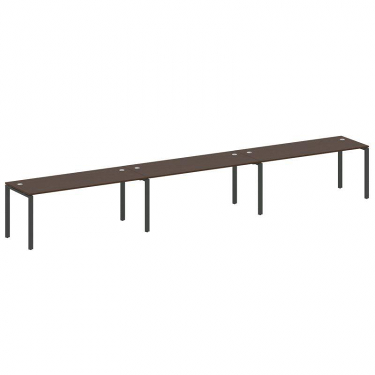 Metal System Рабочая станция на 3 места на П-образном м/к БП.СМ-3.5 Венге Цаво/Металл Антрацит 5400*