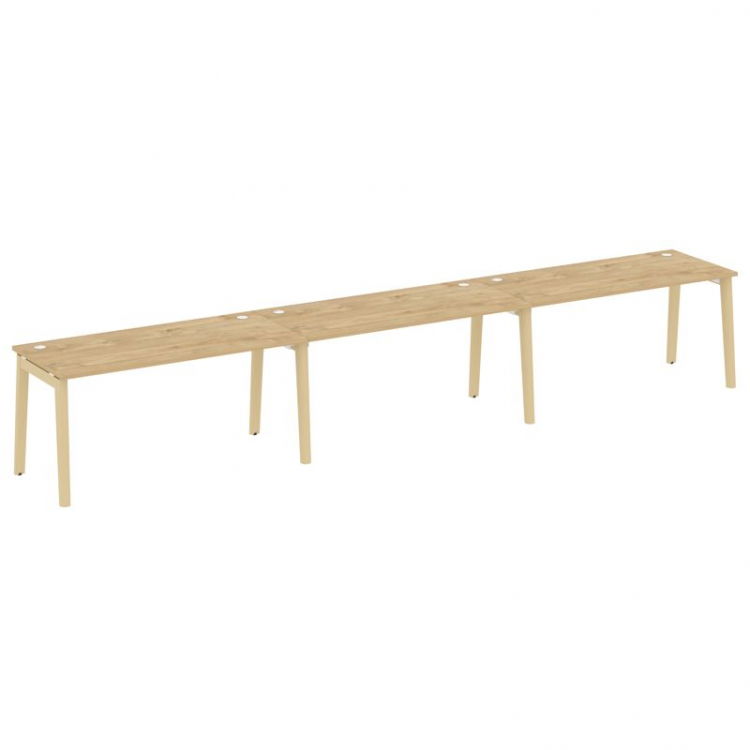 Onix Wood Рабочая станция OW.RS-3.4.8 Тиквуд Светлый/Дуб Светлый/Металл Белый 4740*800*750