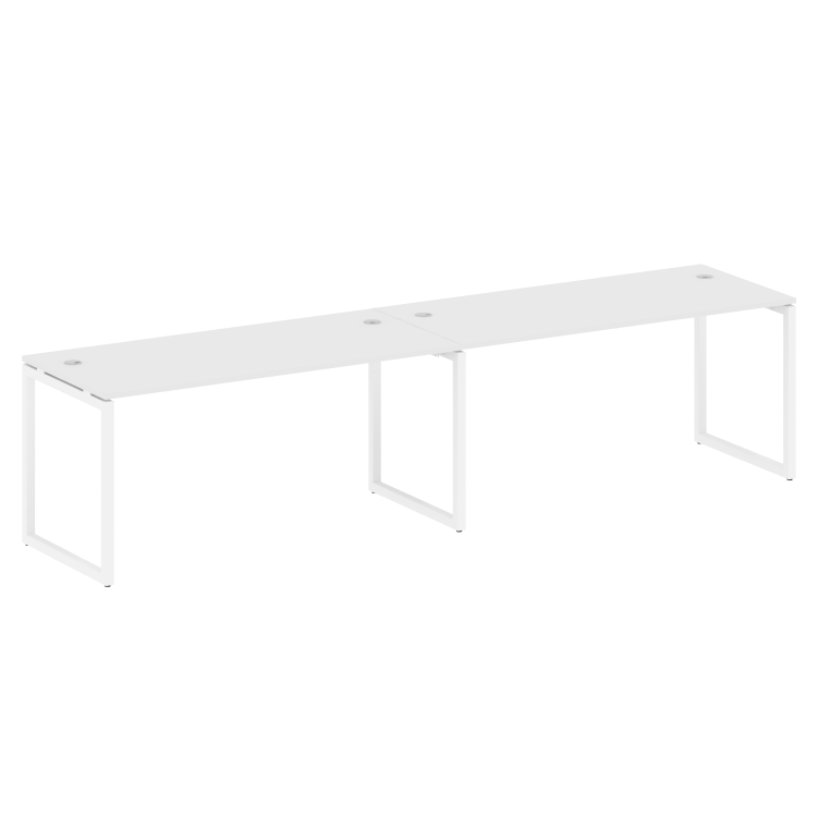 Metal System Quattro Рабочая станция на 2 места на О-образном м/к 40БО.СМ-2.4 Белый/Металл Белый 320