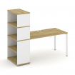 Concept Стол рабочий с опорным стеллажом с надставкой выс. CN.SP-215 Дуб Винченцо/Белый Бриллиант/Ме