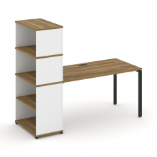 Concept Стол рабочий с опорным стеллажом с надставкой выс. CN.SP-215 Сандал Янтарный/Белый Бриллиант