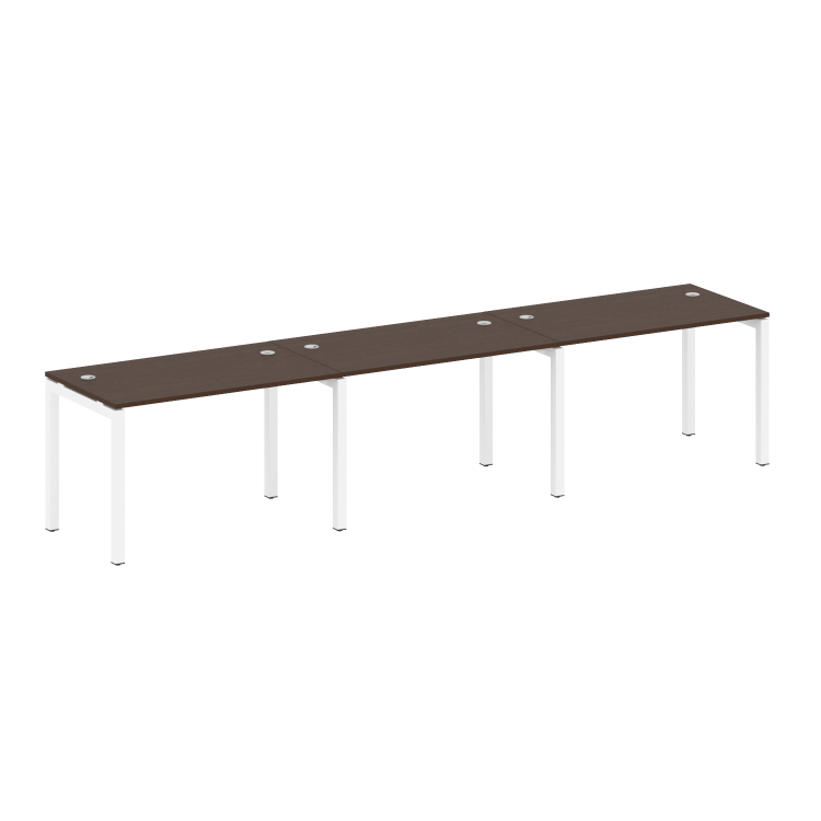 Metal System Quattro Рабочая станция на 3 места на П-образном м/к 50БП.СМ-3.2 Венге Цаво/Металл Белы