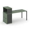 Concept Стол рабочий с опорным распаш. шкафом с надставкой низ. CN.SP-227 A Кобо/Антрацит/Металл Ант