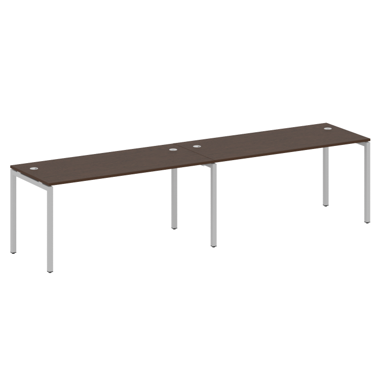 Metal System Quattro Рабочая станция на 2 места на П-образном м/к 40БП.СМ-2.4 Венге Цаво/Металл Серы