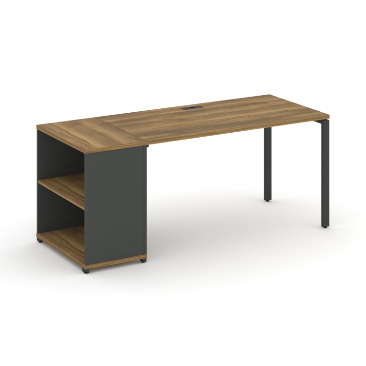 Concept Стол рабочий с опорным стеллажом CN.SP-203 Сандал Янтарный/Антрацит/Металл Антрацит 1800*720