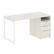 Metal System Quattro Рабочая станция с тумбой на О-образном м/к 40БО.РС-СТП-1.1 Дуб Наварра/Металл Б