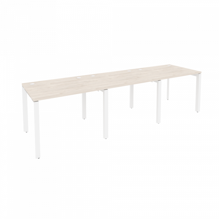 Оникс Рабочая станция на П-образном м/к O.MP-RS-3.1.8 Денвер Светлый/Металл Белый 2940*800*750