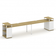 Concept Рабочая станция с опорными стеллажами с верх. горизонтами CN.ORS-208 Дуб Винченцо/Белый Брил