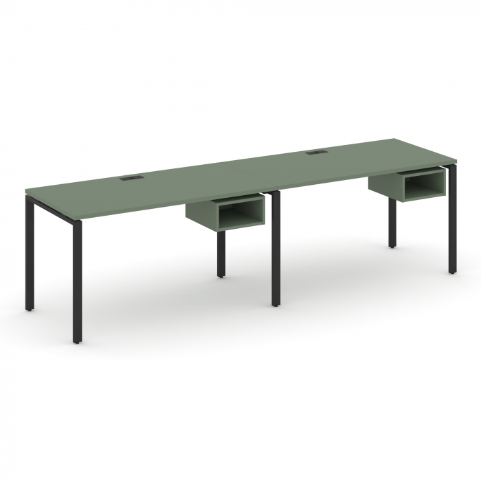 Concept Рабочая станция односторонняя с подвес. тумбами 2 места CN.ORS-101 Кобо/Металл Черный 1960*7