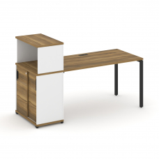 Concept Стол рабочий с опорным шкафом-купе с надставкой низ. CN.SP-239 B Сандал Янтарный/Белый Брилл