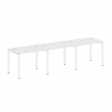 Metal System Рабочая станция на 3 места на П-образном м/к БП.СМ-3.1 Белый/Металл Белый 3000*720*750
