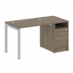 Metal System Quattro Рабочая станция с тумбой на П-образном м/к 50БП.РС-СТП-1.1 Вяз Благородный/Мета