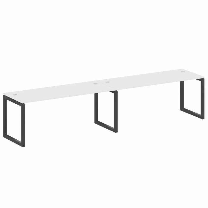 Metal System Quattro Рабочая станция на 2 места на О-образном м/к 50БО.СМ-2.5 Белый/Металл Антрацит