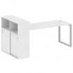 Metal System Стол письменный с шкафом-купе на О-образном м/к БО.РС-СШК-3.5 Т Белый/Металл Серый 2210