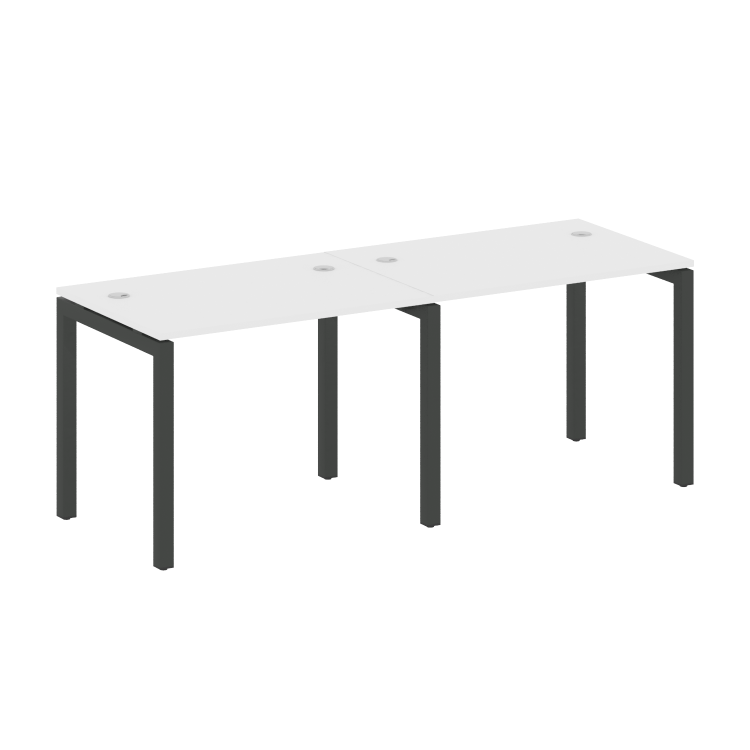 Metal System Quattro Рабочая станция на 2 места на П-образном м/к 50БП.СМ-2.1 Белый/Металл Антрацит