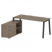 Metal System Рабочая станция с тумбой на А-образном м/к БА.РС-СТС-2.4 (L) Вяз Благородный/Металл Ант