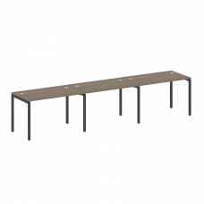 Metal System Quattro Рабочая станция на 3 места на П-образном м/к 40БП.СМ-3.2 Вяз Благородный/Металл