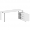 Metal System Рабочая станция с тумбой на П-образном м/к БП.РС-СТС-2.5 (R) Белый/Металл Серый 1900*15