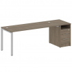 Metal System Рабочая станция с тумбой на П-образном м/к БП.РС-СТП-1.5 Вяз Благородный/Металл Серый 2