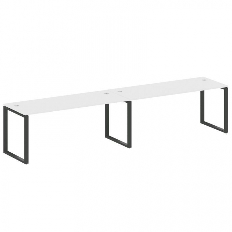 Metal System Рабочая станция на 2 места на О-образном м/к БО.СМ-2.5 Белый/Металл Антрацит 3600*720*7