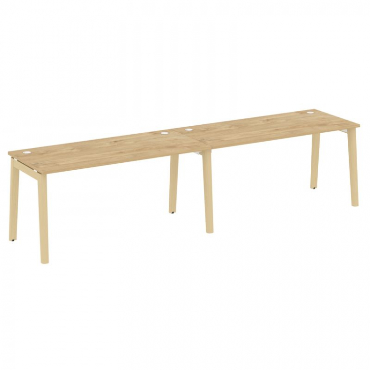 Onix Wood Рабочая станция OW.RS-2.4.7 Тиквуд Светлый/Дуб Светлый/Металл Белый 3160*720*750