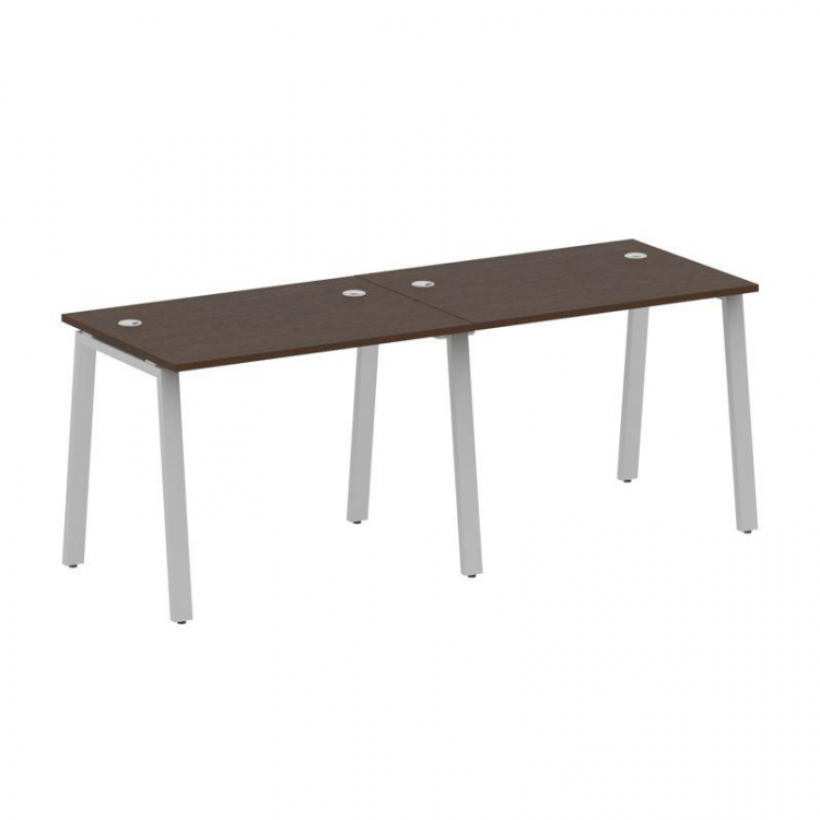 Metal System Рабочая станция на 2 места на А-образном м/к БА.СМ-2.1 Венге Цаво/Металл Серый 2000*720