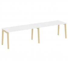 Onix Wood Рабочая станция OW.RS-2.4.7 Белый Бриллиант/Дуб Светлый/Металл Белый 3160*720*750