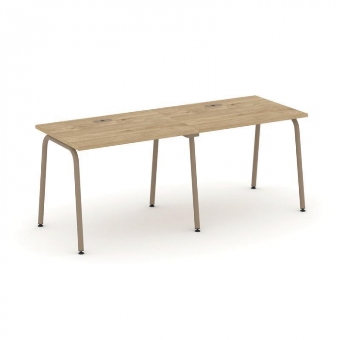 Эстетика Рабочая станция 2 места ES.RS-2.1-LK Тиквуд Светлый/Металл Латте 1960*730*750