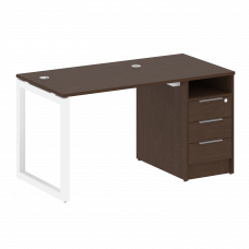 Metal System Quattro Рабочая станция с тумбой на О-образном м/к 50БО.РС-СТП-1.1 Венге Цаво/Металл Бе