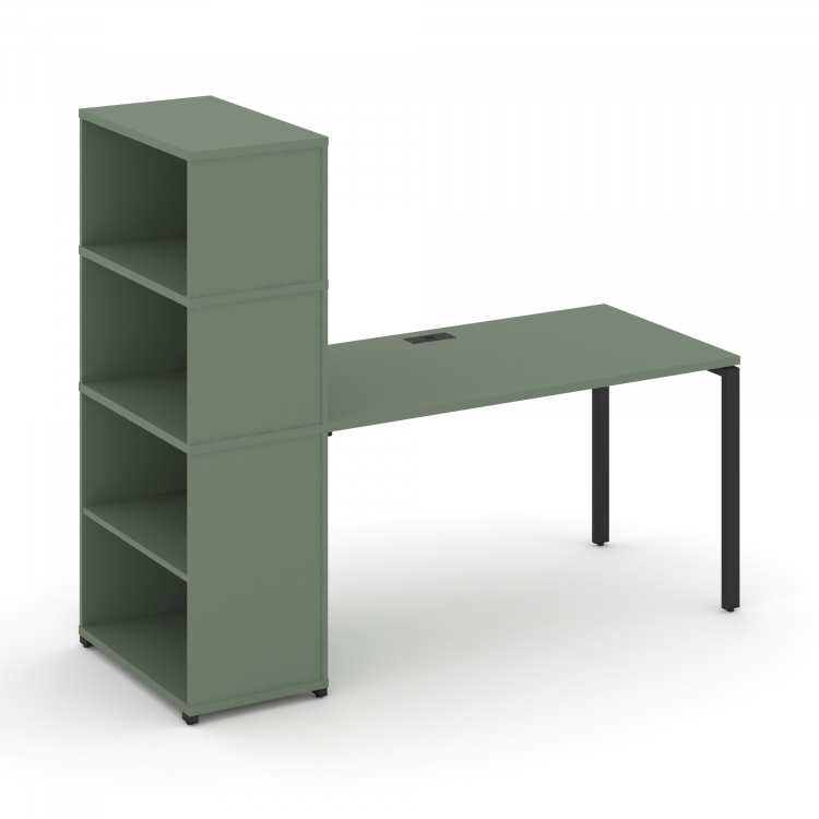 Concept Стол рабочий с опорным стеллажом с надставкой выс. CN.SP-213 Кобо/Металл Черный 1400*720*153