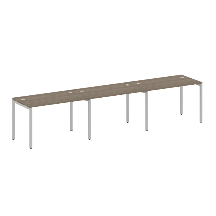 Metal System Quattro Рабочая станция на 3 места на П-образном м/к 40БП.СМ-3.2 Вяз Благородный/Металл