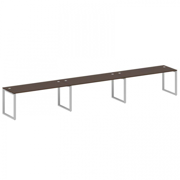 Metal System Рабочая станция на 3 места на О-образном м/к БО.СМ-3.5 Венге Цаво/Металл Серый 5400*720