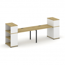 Concept Рабочая станция с опорными стеллажами с надставкой низ. CN.ORS-210 Дуб Винченцо/Белый Брилли