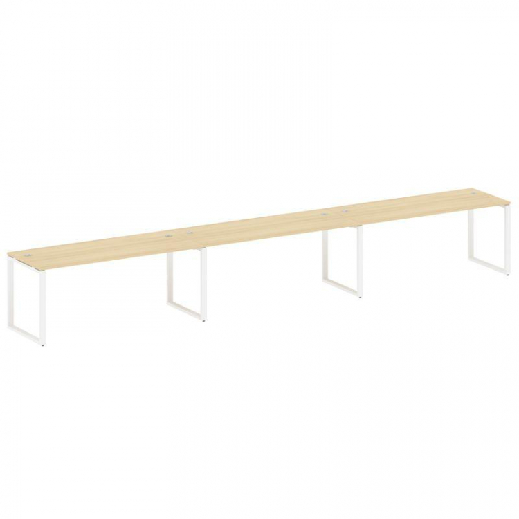 Metal System Рабочая станция на 3 места на О-образном м/к БО.СМ-3.5 Акация Лорка/Металл Белый 5400*7