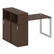 Metal System Quattro Стол письменный с шкафом-купе на О-образном м/к 50БО.РС-СШК-3.2 Т Венге Цаво/Ме