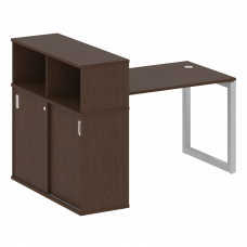 Metal System Quattro Стол письменный с шкафом-купе на О-образном м/к 50БО.РС-СШК-3.2 Т Венге Цаво/Ме