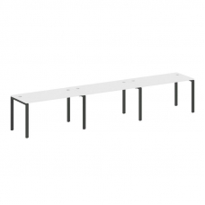 Metal System Рабочая станция на 3 места на П-образном м/к БП.СМ-3.3 Белый/Металл Антрацит 4200*720*7