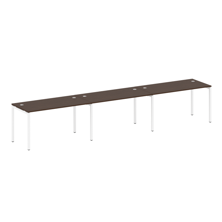 Metal System Quattro Рабочая станция на 3 места на П-образном м/к 40БП.СМ-3.3 Венге Цаво/Металл Белы