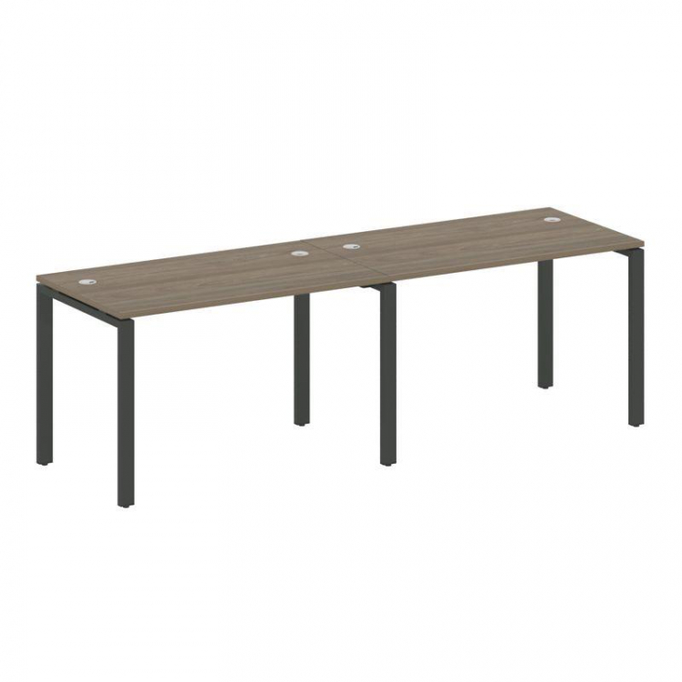 Metal System Рабочая станция на 2 места на П-образном м/к БП.СМ-2.2 Вяз Благородный/Металл Антрацит