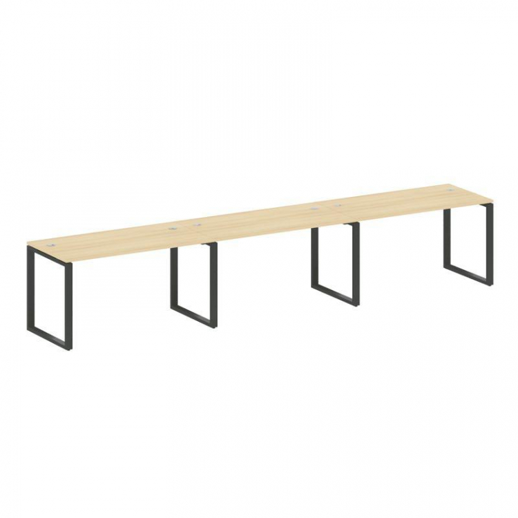 Metal System Рабочая станция на 3 места на О-образном м/к БО.СМ-3.3 Акация Лорка/Металл Антрацит 420