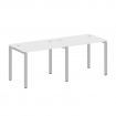 Metal System Рабочая станция на 2 места на П-образном м/к БП.СМ-2.1 Белый/Металл Серый 2000*720*750