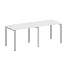 Metal System Рабочая станция на 2 места на П-образном м/к БП.СМ-2.1 Белый/Металл Серый 2000*720*750