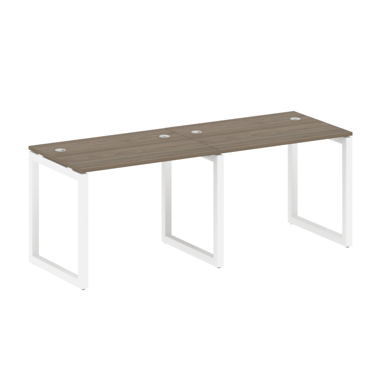 Metal System Quattro Рабочая станция на 2 места на О-образном м/к 50БО.СМ-2.1 Вяз Благородный/Металл