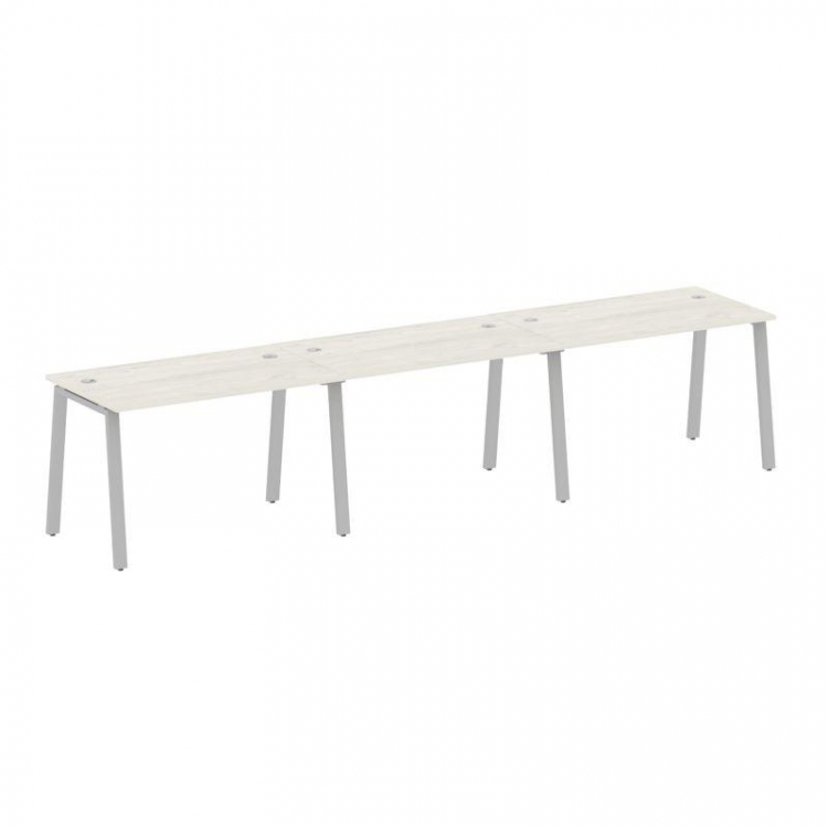 Metal System Рабочая станция на 3 места на А-образном м/к БА.СМ-3.2 Дуб Наварра/Металл Серый 3600*72